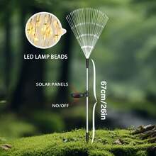 2 đèn đom đóm năng lượng mặt trời, thích hợp cho Ngày Valentine, Ramadan, trang trí Giáng sinh, 8 chế độ chiếu sáng, thích hợp cho sân vườn, ban công biệt thự, lối đi, bãi cỏ, trang trí ngày lễ, 2 cái - 6 đèn LED/2 cái - 8 đèn LED/2 cái - 10 đèn LED, ánh sáng trắng ấm/nhiều màu/trắng - Nhiều màu - Xem 12