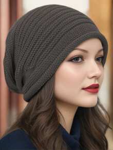 Neue Herbst/Winter gestrickte Beanie Mütze, warme Strick Kappe mit Umschlag, Unisex Ski Mütze, Radfahren Kopfbedeckung, Mütze für kaltes Wetter