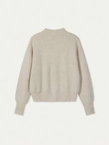 POUR LA BEAUTÉ Nouveau cardigan tricoté à col rond et fermeture éclair de couleur unie pour le printemps et l'automne, doux, élégant et décontracté à la coréenne, ample et polyvalent pour les sorties et les déplacements, nouveau vêtement pour femme au printemps, Nouvel An - Nude - Voir 6