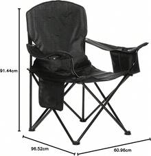 Basics - Silla plegable acolchada para acampar al aire libre con bolsa de transporte, 24 x 36 x 38 pulgadas, color negro - Acolchado XL, Negro - Ver 4