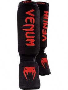 Espinilleras y Protectores de Empeine - Negro/Rojo - Ver 3