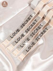 Rhinestone Letter Sexy Shiny Bra Straps, Women's Lingerie Strap Accessory - Suitable For Dresses And Everyday Wear - Multicolor - View 14