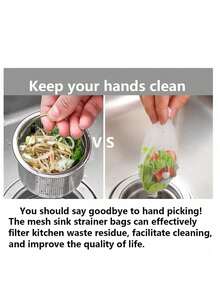 100 pièces Sac-filtre jetable pour évier de cuisine - Filet de passoire pour évier pour collecter les déchets alimentaires et les restes dans l'évier