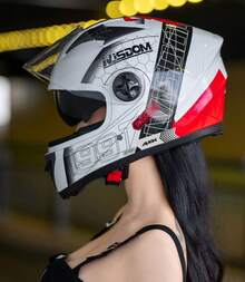 FULL-FACE FLIP-UP MOTORCYCLE HELMET - White - View 3