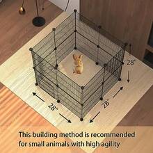 DIY Guinea Pig Cages With Waterproof Canvas Bottom16 Panels Small Animal Cage Pet Playpen With Door For Bunny Turtle Hedgehog Indoor Metal Wire Yard Fence Outdoor - như hình ảnh - Xem 3