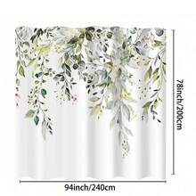 Green Plant Design Waterproof Mildew Resistant Polyester Bathroom Shower Curtain With Dry And Wet Separation, Barrier Partition Decor Home Bathroom Decor Fall Decor Bathroom Accessories Back To School - Leaves - View 25