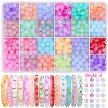 100/360/720Pcs Glass Beads For Bracelets, 8mm Crystal Glass Beads For Jewelry Making Round Friendship Bracelet Making Kit Bead DIY Crafts For Birthday Gifts