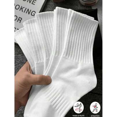 40pcs/Pack 20pcs/Pack 16pcs/Pack 12pcs/Pack 8pcs/Pack Women Black & White Tight-Fitting Athletic Socks, Running Socks, Suitable For Cycling, Long Thick Comfortable Daily Wear Socks, Couples Casual Warm Long Tube Socks, Antibacterial & Moisture-Wicking, Suitable For Home Wear 12pcs/Pack 10pcs/Pack 8pcs/Pack 6pcs/Pack 4pcs/Pack 2pcs/Pack