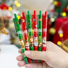 24支/6支/3支装圣诞节主题可伸缩中性笔，节日风格，书写流畅，0.5毫米黑色墨水，适合儿童上学及作为圣诞礼物 - 彩色 - 查看 5
