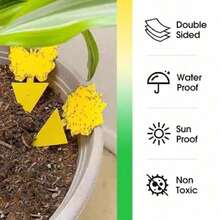 50 Pieces Of Random Shapes Flying Insect Traps For PlantsIndoors Outdoors Kitchen Office Yellow Sticky Traps For Fungus Gnat Fly And Flying Insects  And Odorless Kid And Pet  Economic Pack
