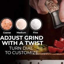 1pcManual Pepper Grinder - With Glass Body And Stainless Steel Ceramic Core - For Chili, Sea Salt, Seasonings - Electricity-Free - Kitchen And Dining Essentials