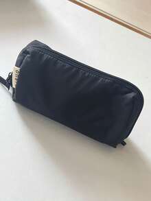 Ins-Inspired High-Quality Solid Color Pencil Case, Dirt-Resistant Black, Large Capacity Student Stationery Storage Bag - Multicolor - View 3