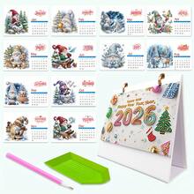 2026 Desktop Calendar, DIY Diamond Art Kit, Includes 13 Asymmetrical Shaped Diamond Paintings, One Design Per Month, Christmas Themed. Suitable For Living Room, Bedroom, Office Desk, Also Makes A Great Gift. Ideal For Beginners, Home Decor, Art Design, Quality Handcraft, Wall Calendar, DIY Kit, Home Decor Enthusiasts. - Multicolor - View 4