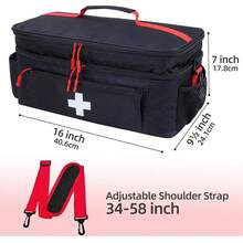 Large Capacity First Aid Kit With Shoulder Strap, Medicine Storage Box, Travel Emergency Bag For Car, Home, Office, Outdoor, Camping, Hiking Travel Essentials Holiday Vacation Medicine Organizer Emergency Kit Medicine Bag Medicine Storage Bag For Travel For Outdoor Portable First Aid Bag