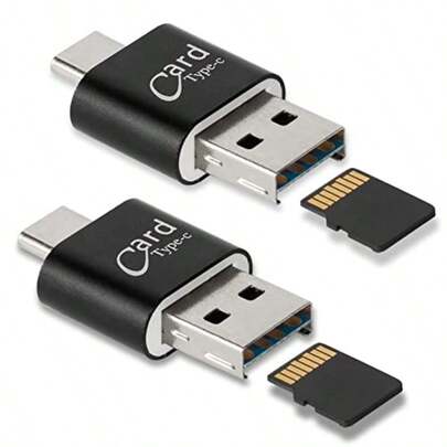2 Pack Micro SD Card Reader For Android Phone And PC Mini USB C Card Reader With Universal Compatibility For Camera Memory Cards HighSpeed Data Transfer Adapter For Mobile Devices And Computers Compact Design For  File Access And Storage Management