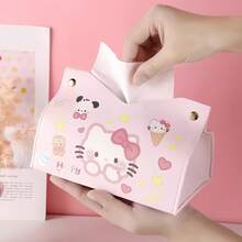 Sanrio صندوق مناديل جلدي مقاوم للماء من هالو كيتي سانريو، صندوق مناديل، حامل مناديل، حامل مناديل المائدة، صندوق مناديل المطبخ، صندوق مناديل ديكور المنزل، صندوق مناديل مقاوم للماء للحمام، ديكور العطلات، ديكور الغرفة، ديكور الزفاف، صندوق تخزين، أدوات منزلية، حفلة عائلية في العطلات