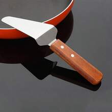 Spatule à chocolat en acier inoxydable, pelle à pizza avec manche en bois triangulaire, coupe-fromage, ustensiles de cuisson - Multicolore - Voir 4
