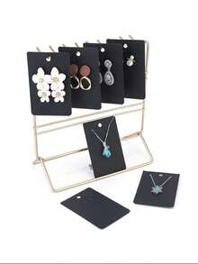 200pcs Stud Necklace Collection Card, Gift Packaging Card, Display Card With Bag And Ear Plug Set