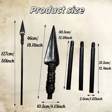 Medieval Warrior Plastic Spear Prop, Suitable For Halloween, Carnival, Stage Performance, Cosplay (With Red Ribbon)