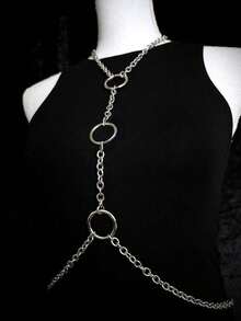 1 Phụ kiện thời trang thời Phục Hưng dành cho nữ, dây chuyền bạc quyến rũ, dây thắt lưng trang trí theo phong cách Gothic, thích hợp cho tiệc Halloween - Bạc - Xem 5