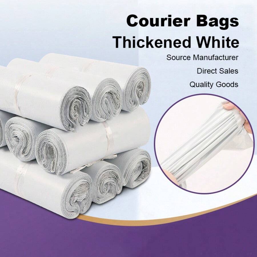 100 piezas/50 piezas/30 piezas/20 piezas Nuevas bolsas de mensajería blancas gruesas autoadhesivas, bolsas de embalaje selladas, bolsas de embalaje de mensajería, bolsas de embalaje logístico, bolsas de embalaje de mensajería de ropa, para transporte, envío y embalaje comercial