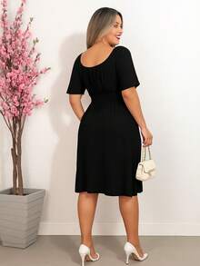 Elegance Flare Sleeve Romantic Dress - 黑色 - 查看 2