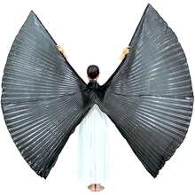 1 件肚皮舞翅膀,舞蹈翅膀舞台表演道具 360 度斗篷蝴蝶翅膀金色斗篷,街头摄影,派对,狂欢节服装,性感夜总会服装万圣节 - 翅膀 - 查看 30