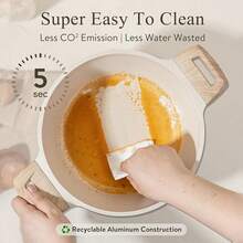 Pots And Pans Set Nonstick, White Granite Induction Kitchen Cookware Set, 10 Pcs Non Stick Cooking Set W/Frying Pans & Saucepans(PFOS, PFOA Free)