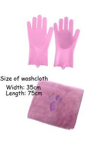 1 Pair Of Pet Grooming Gloves - Cat And Dog Bath Gloves - Silicone Material - Pet Bath And Massage - Multicolor - View 12
