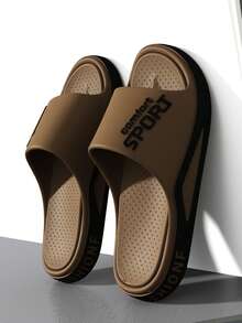 Sandali scorrevoli unisex con suola spessa e stampa, sandali casual da esterno in EVA monopezzo, antiscivolo e durevoli, con fondo morbido, comodi per bagno, doccia, spiaggia e uso esterno estivo