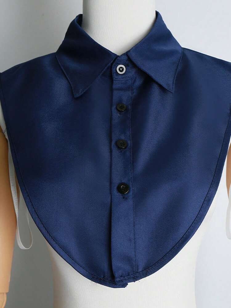 4 pezzi/1 set Colletto staccabile a punta di colore unito, set di colletti versatili per camicie, adatto per decorazioni natalizie - Collare finto fatto a mano - Visualizzare 17