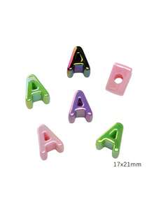 10 件/26 件电镀亚克力大孔英文字母珠，DIY 手机挂绳，休闲鞋饰，手工珠宝配饰，节日礼物 - 馬卡龍鍍彩字母 - 查看 14