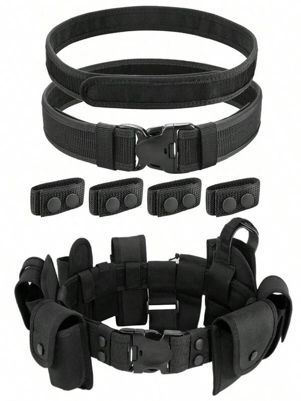 Cinturón táctico 2 en 1 - Nailon resistente, hebilla de liberación rápida, ajustable, adecuado para supervivencia, caza y uso táctico, equipo táctico