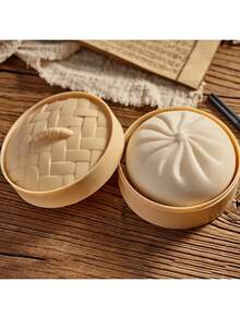 1/2pcs Dumpling Shaped Soft Cute Stress Relief Toy, Dumpling Shaped Squeeze Stress Ball, Steamed Bun Shaped Squeeze Stress Relief Toy, Dough Ball Soft Cute Dumpling Shaped Sensory Stress Relief Toy, White Soft Cute Bun Adult Gift - Multicolor - View 6