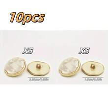 2/4/10 件高端时尚金属纽扣 - 不对称苹果形纽扣，多种尺寸可选，服装缝纫配件适用于西装、外套、毛衣和开衫，服装装饰