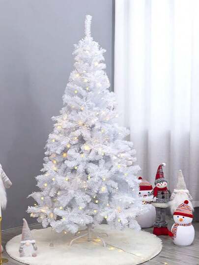 1Pc 4-Foot Artificial Christmas Trees, White PVC With Metal Stand, Realistic Christmas Tree, Durable And Affordable Christmas Decorations, Suitable For Indoor/Outdoor, Easy To Assemble Holiday Decorations, Suitable For Christmas Decorations, Home Decorations, Room Decorations, Christmas Gifts Christmas Decorations Home Christmas Gifts Christmas Decor