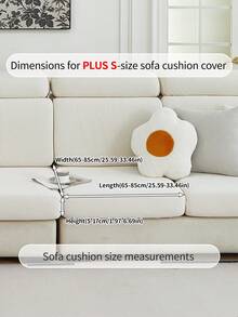 1pc Elastic Elastic Sofa Cushion Cover For All Seasons, Anti-Slip Sofa Cover, Living Room Sofa Protective Cover Suitable For L-Shaped Sofa And 1234-Seater Sofa - Beige - View 18