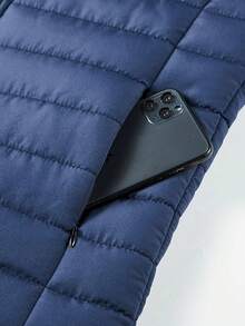 1 st. ärmlös herrjacka med ståkrage, varm och trendig för höst/vinter - Blå - Visa 5