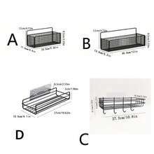1 pièce Étagère de rangement de salle de bain et de cuisine en fer, étagère de rangement murale non poreuse, organisateur d'étagère de rangement de salle de bain, organisateur de cuisine