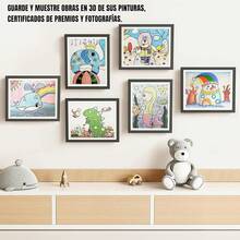 2pcs Marco para Dibujos Niños, Marcos de fotos de galería, Marcos para Cuadros, Gire la tapa Marco de arte magnético para niños Se puede colgar horizontal o verticalmente12.9 * 8.6 * 1.18 in (Negro) - Blanco - Ver 8