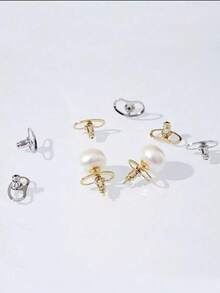 1 Pair Of European And American Fashionable And Simple Copper Pig Nose Ear Studs, Ear Blockage Auxiliary Device, Anti-Sagging DIY Accessory, Ladies' Ear Blockage, Festival Gift, Daily Use