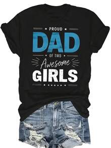 Camiseta con patrones interesantes para mujer y unisex, de verano, casual, transpirable, con cuello redondo, manga corta, estilo urbano y versátil, adecuada para adolescentes y adultos - Negro - Ver 1