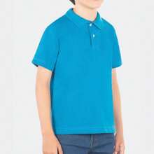 Young Boys Polo Shirts - Teal Blue - View 4