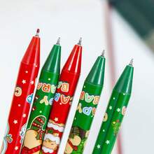 24支/6支/3支装圣诞节主题可伸缩中性笔，节日风格，书写流畅，0.5毫米黑色墨水，适合儿童上学及作为圣诞礼物 - 彩色 - 查看 7
