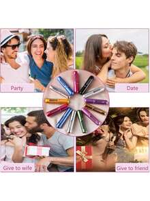 1/5ml Reusable Perfume Bottle, Valentine's Day Gift, Reusable Travel Perfume, Mini Perfume Bottle, Refillable Perfume Spray Bottle, Travel Essential, Multi-Color, Bottle, Spray Bottle, Mini Portable Empty Liquid Container, Travel Essential, Beach, Fall Decoration Travel, School Supply Storage Box, Back To School Essential - 粉色 - 查看 11