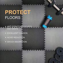 LÍMITE-MX Tapete para Ejercicio con Cuadros de Entrelazado de Espuma EVA, Tapete para Crossfit,Color Negro 12 Piezas de 30 x 30, Espesor de 12mm. - Gris - Ver 11