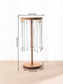 1个复古胡桃木色项链架，木质手链架，优雅串珠首饰展示架，适用于毛衣链吊坠，返校季、房间装饰 - 胡桃木色 - 查看 16