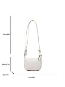 Mini Lychee Texture Crossbody Bag For Women, New Stylish Compact Versatile Daily Bag - White - View 5