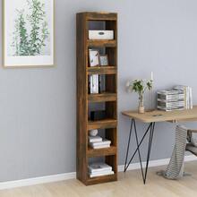 Librería/Bifurcador Larryhot Roble Ahumado 40x30x198 cm, resistente y duradera, fácil de montar, estilo decorativo, adecuadA, Para guardar adornos, figuras, libros, pequeños objetos, etc. - Marrón - Ver 3