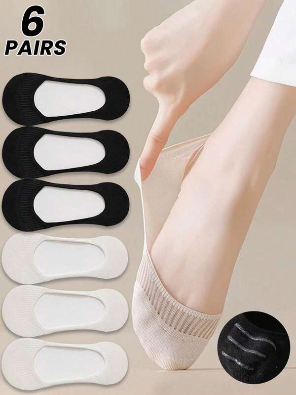 1/2/4/6 pares de calcetines invisibles para mujer, calcetines tipo barco finos y transpirables de malla, calcetines invisibles antideslizantes de verano para bailarinas